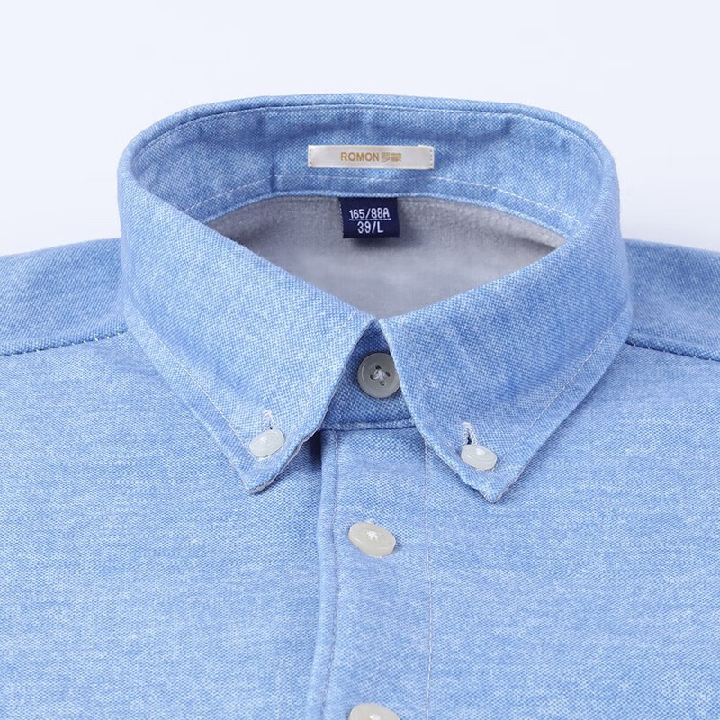 罗蒙（ROMON）长袖保暖衬衫男新款加绒加厚格子衬衫中青年男士商务休闲衬衣 黑色条纹 3XL (180)