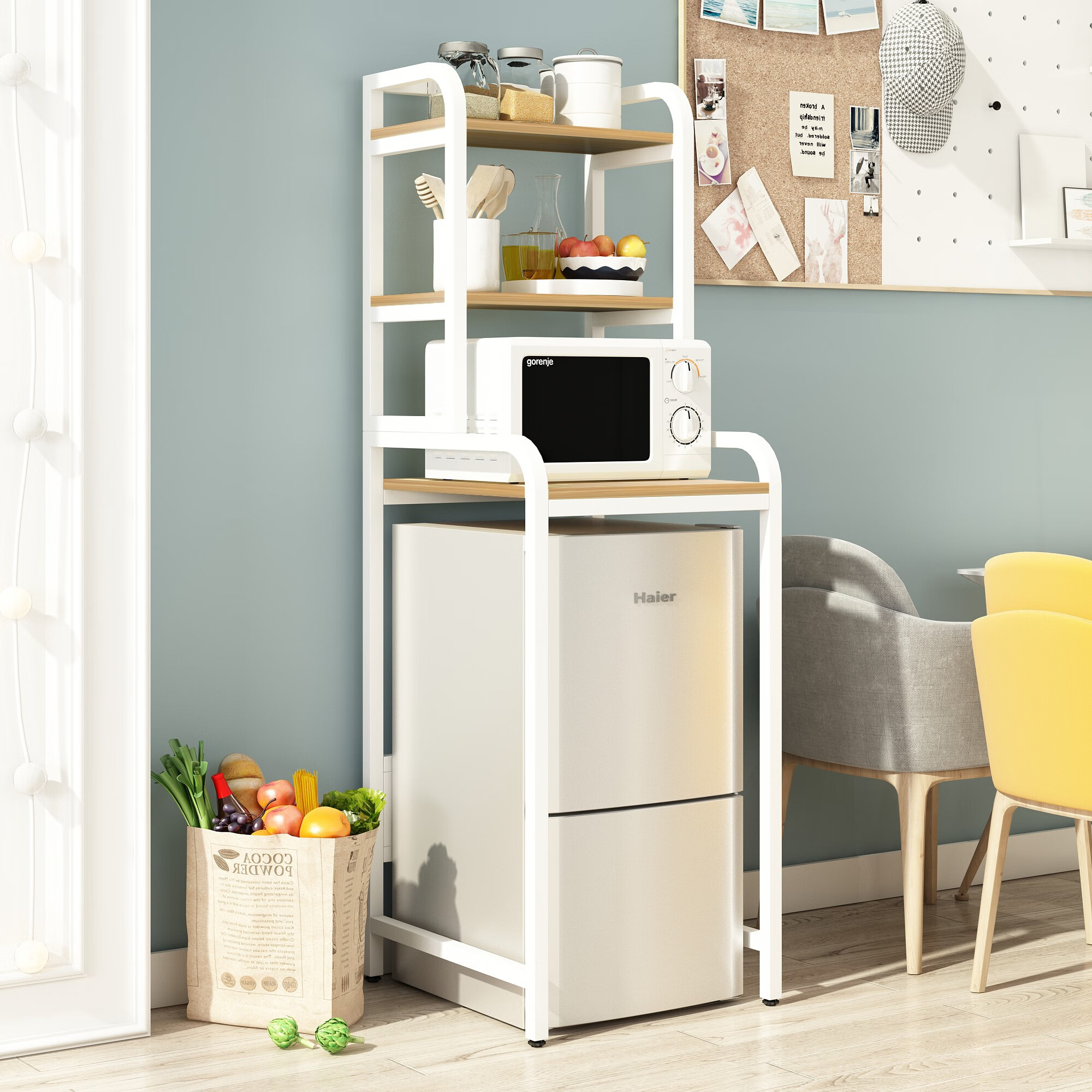 创京懿选冰箱顶储物柜 小冰箱冰柜消毒柜置物架多层落地顶部储物收纳