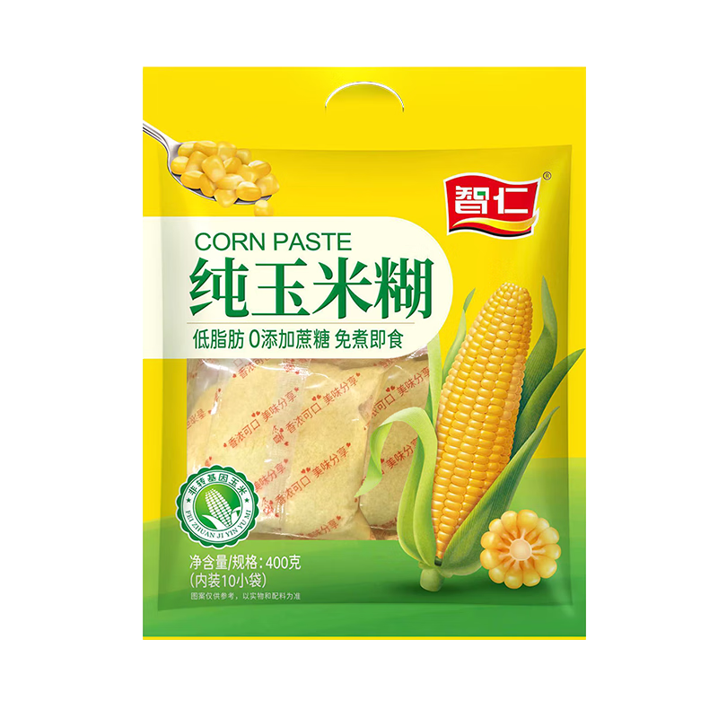 智仁 純玉米糊 營養(yǎng)早餐沖飲粗糧代餐粉 低脂肪0添加蔗糖 獨(dú)立小袋裝 【2袋400g+送60g】純玉米糊