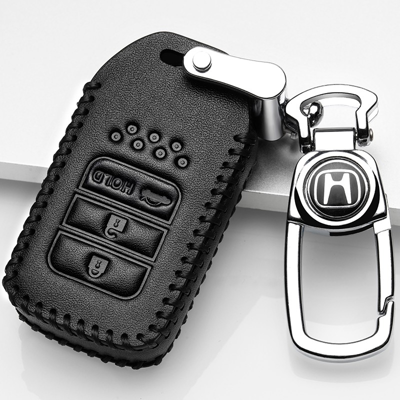 5代雅阁钥匙包真皮汽车男女士钥匙保护套壳扣包混动 h款黑色(18款雅阁