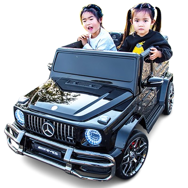 小童鞋大g兒童電動(dòng)車四輪越野車雙人座超大寶嬰兒玩具車遙控可坐人駕駛 烤漆黑(軟輪) 頂配四驅(qū)12V10電+皮座+全部功能