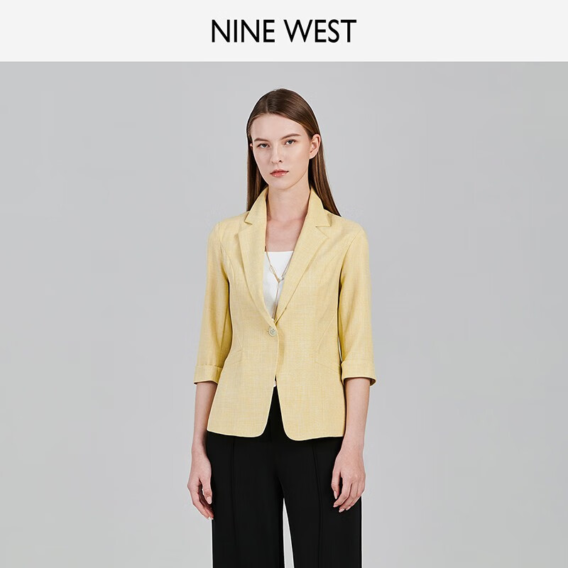 NINE WEST玖熙2023年春季新款西装外套女高级感修身气质通勤西服 黄色 L怎么看?