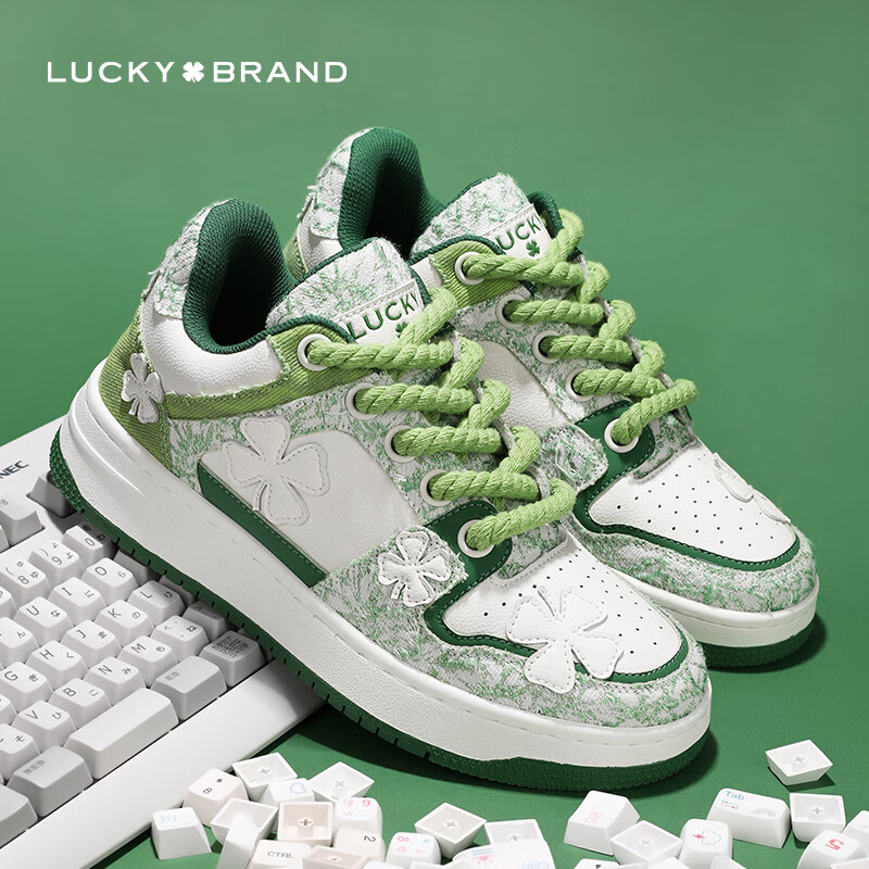 lucky brand板鞋 女士【专柜款】四叶草透气青年时尚休闲鞋防滑情侣鞋
