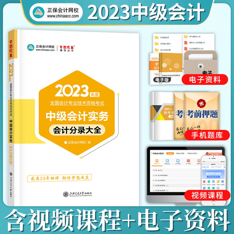 正保会计网校 2023中级会计职称考试 中级会计资格考试辅导用书 中级会计师 梦想成真 中级会计分录大全 中级会计教材配套辅导用书 学习资料 【会计分录大全】中级会计实务