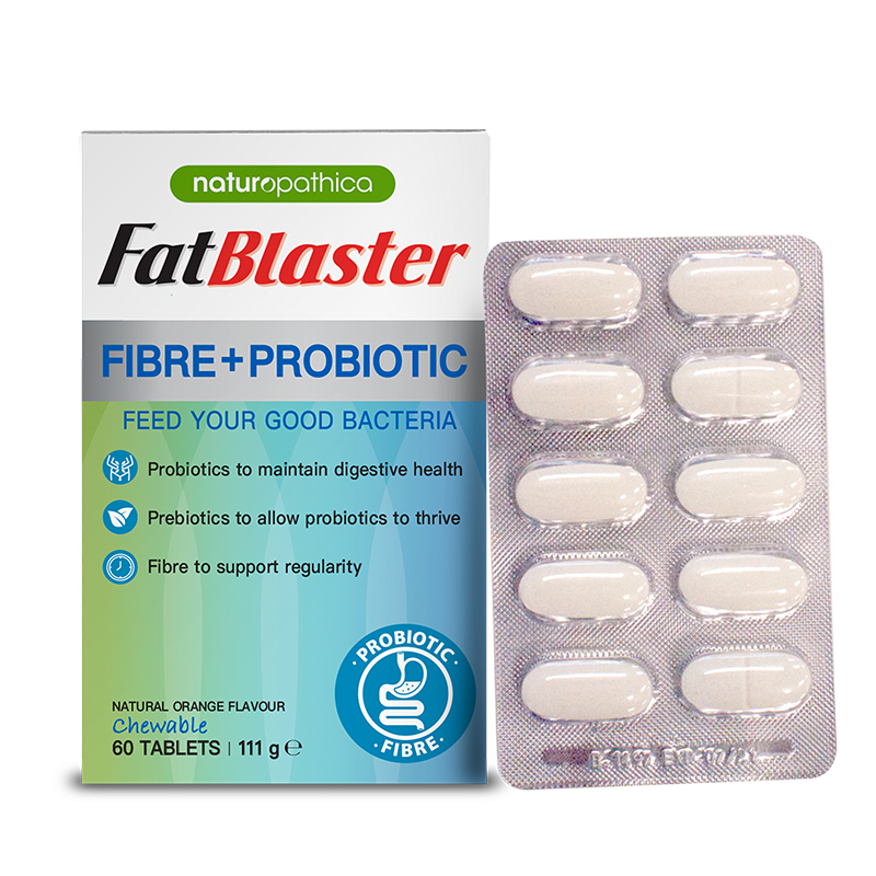 FatBlaster极塑 高纤益生菌咀嚼片(香橙味)60粒/盒 膳食纤维肠胃养护