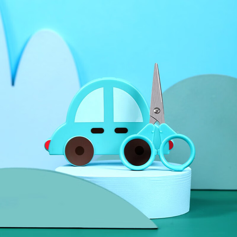 卡通diy手工小剪子儿童剪 幼儿园安全手工剪纸剪刀美工裁纸 小汽车款