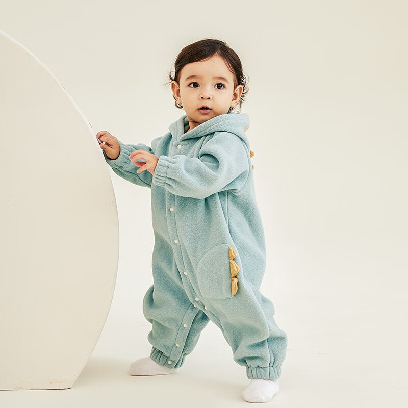 威尔贝鲁（WELLBER）婴幼儿衣服宝宝秋冬连体衣儿童哈衣爬服新生儿外穿包屁衣满月百天 小恐龙 90/52属于什么档次？