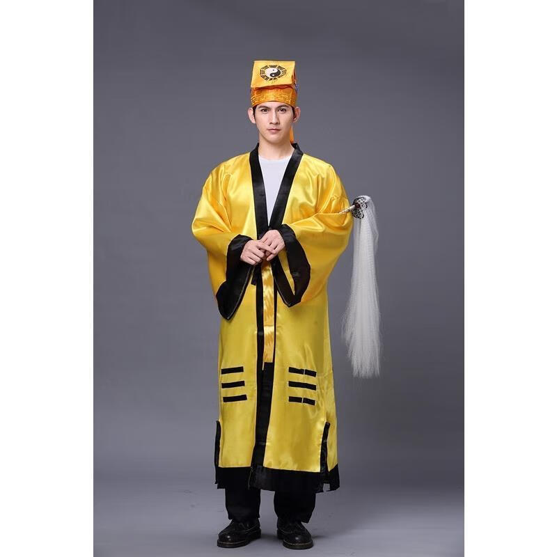 法器用品道服法衣道袍太极衣经衣黄林正英 黄色单个道袍 xs身高140cm