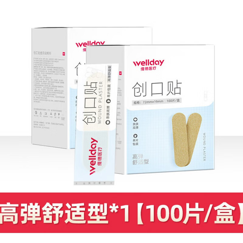 维德医疗 创可贴伤口贴透明防水透气医创口贴止血贴少女可爱装 高弹