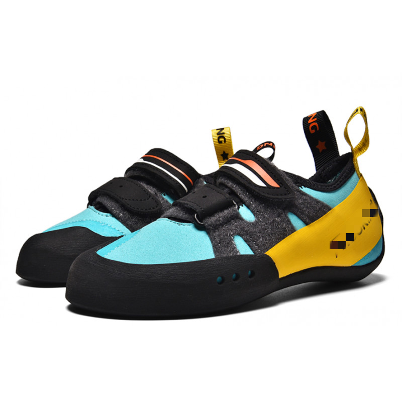 俪微奥（liweiao）攀岩鞋   儿童抱石鞋入门训练鞋室内攀岩鞋粘扣 冰蓝 31