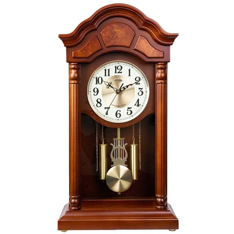 金钟宝实木座钟整点报时摆钟客厅中式台钟欧式复古大号石英钟闹钟钟表