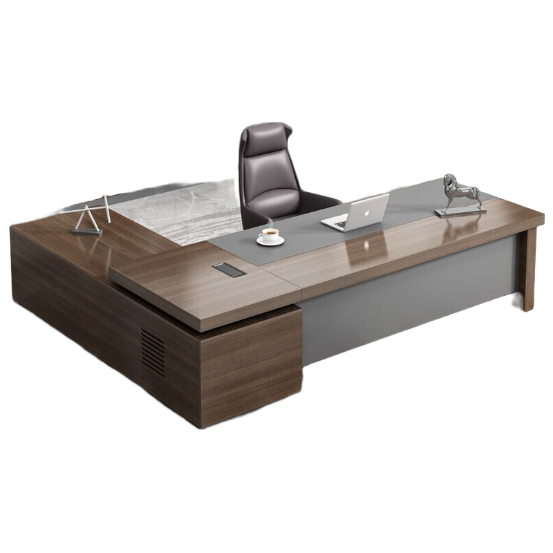 (YOUE.OF)简约现代办公家具老板桌经理桌总裁桌大班台主管桌椅组合 左侧柜 1.6*0.8米老板桌