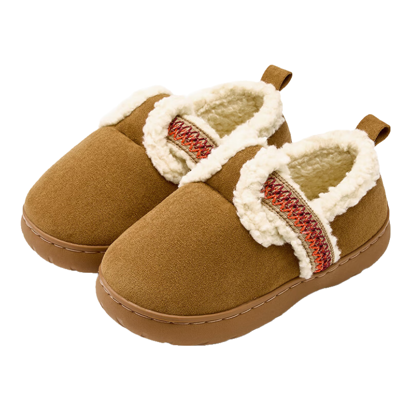 ������Ʒ��MINISO����ЬŮ�ﶬ���������ڼҾ�2024�¿������׵ذ��⴩����Ь���� ǳ��ɫ 37-38 (260mm) ���ʺ�37/38�봩��