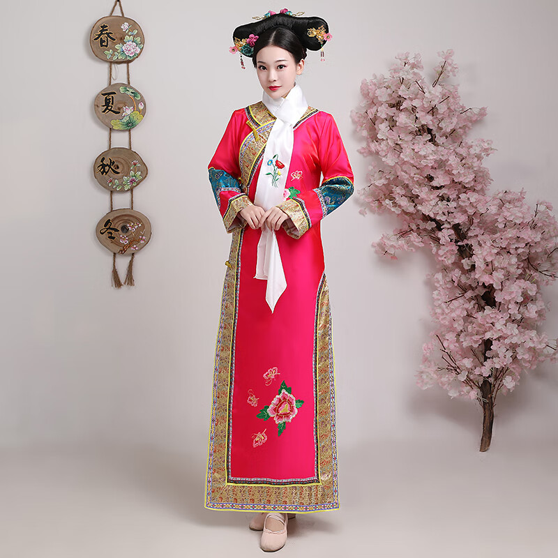 菲奢兰满族清朝还珠格格服装旗服公主宫女皇后甄嬛传服饰旗袍大码服装