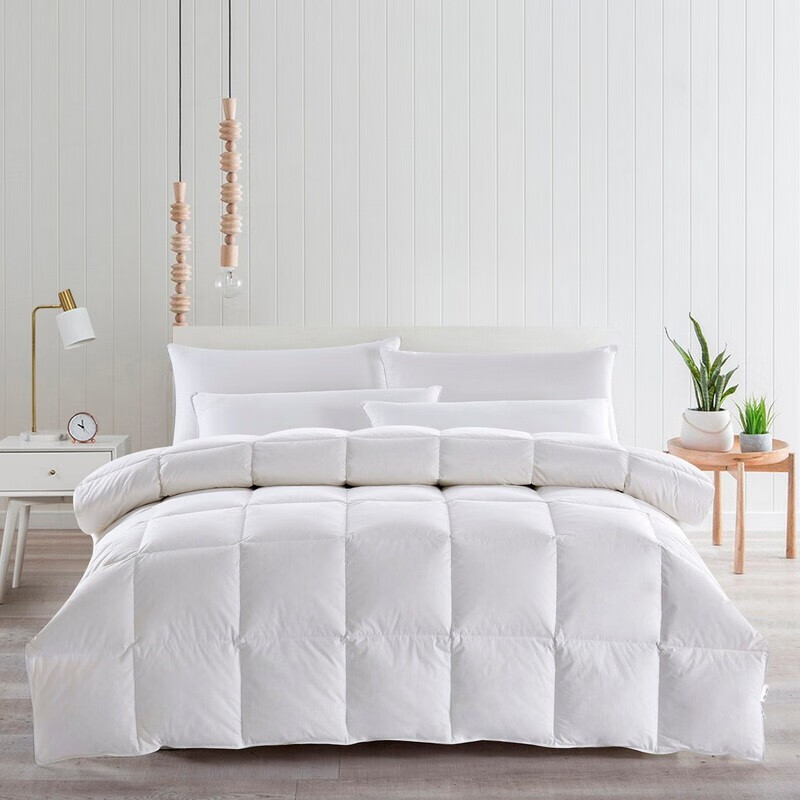 诹劬纯棉70%白鸭绒春秋被 双人四季防钻羽绒被子 填充0.