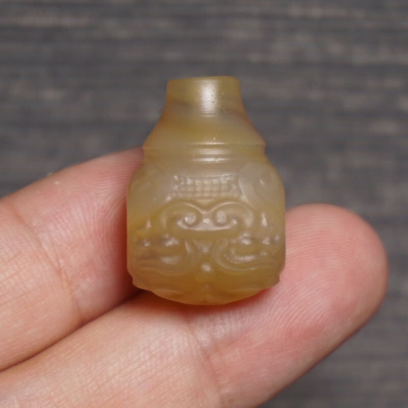 沃韵天然巴西玛瑙佛头手工雕刻兽纹一体三通星月菩提佛珠手串手链配饰