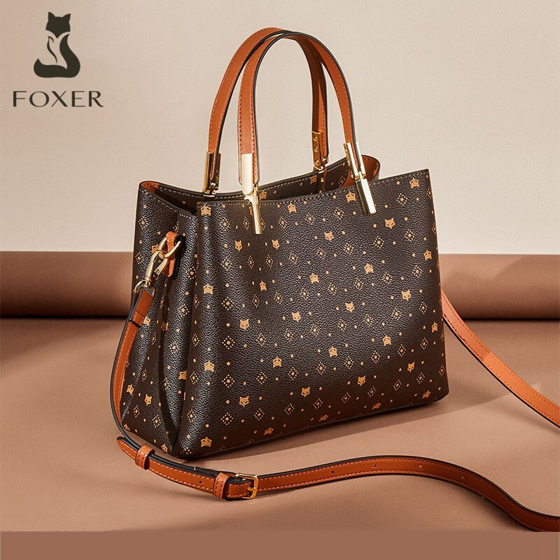 金狐狸包包女包新款大容量手提包时尚潮流斜挎包送礼妈妈包老花单肩包