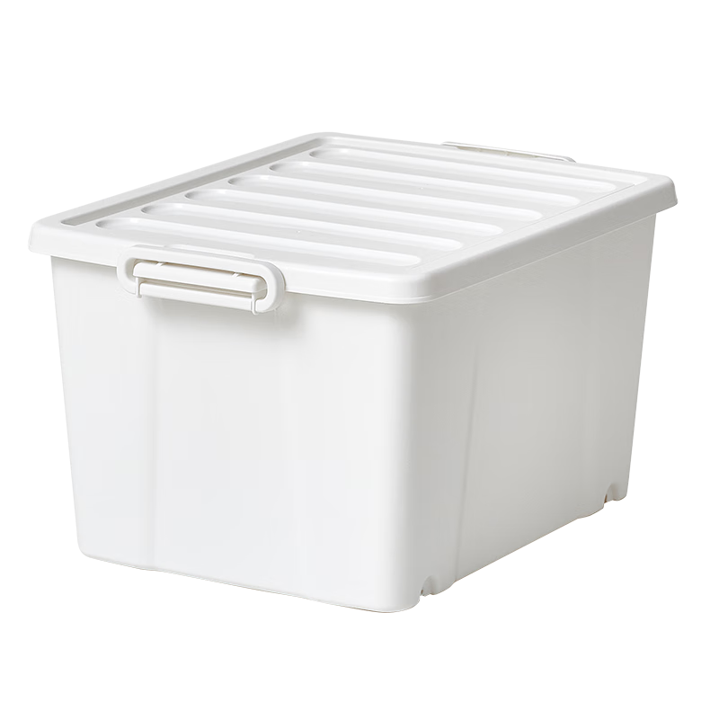 TENMA天馬實(shí)色收納箱塑料加厚車(chē)載整理箱學(xué)生宿舍衣物儲(chǔ)物箱 60L【45x60x32.5cm】白色 裝 1個(gè)