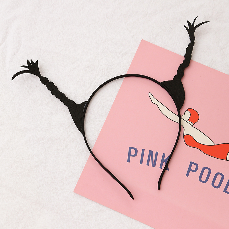 萨拉拉带小辫子的发箍  搞怪卖萌羊角辫头饰 冲天辫