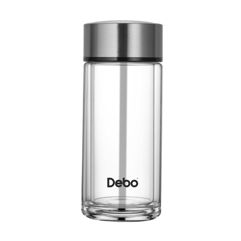 Debo德铂茶水分离杯茶大容量双层玻璃带盖便携高档泡茶杯 茶水分离杯茶 260ml