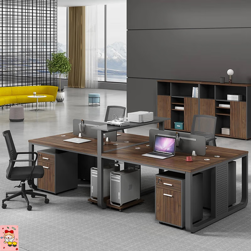 飘尊【新品】职员办公桌组合 员工工位办公桌加粗钢架现代办公桌