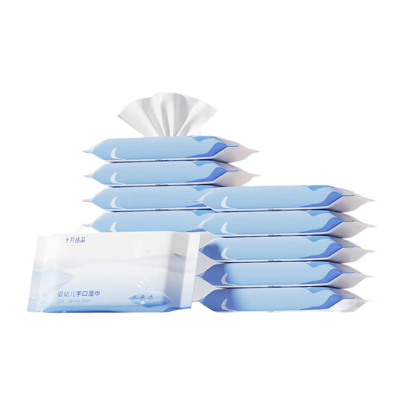 ʮ�½ᾧ Ӥ��«���ֿ�ʪ�� 10��*10�� ��ЯС����ȡʽ����װ 14.9Ԫ