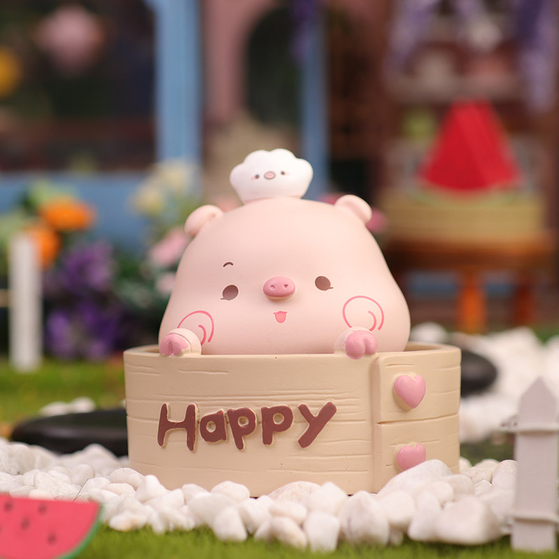 旭杉斯放在车上的摆件piyo皮呦小猪汽车摇头公仔可爱车载猪猪装饰品