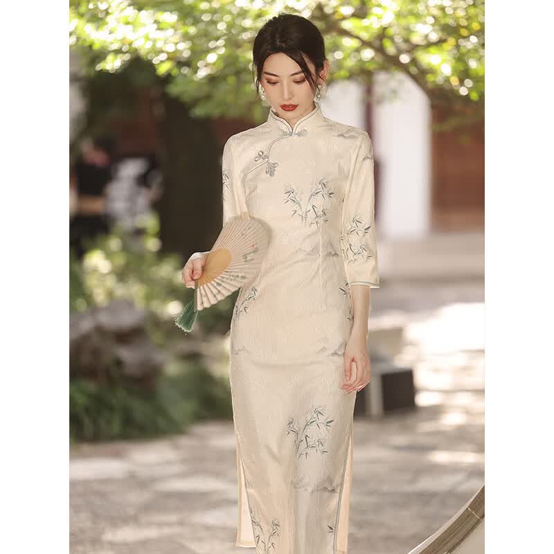 顾眷年改良新中式旗袍2023秋冬新款订婚旗袍礼服复古国风日常气质连衣裙 米白 S怎么看?