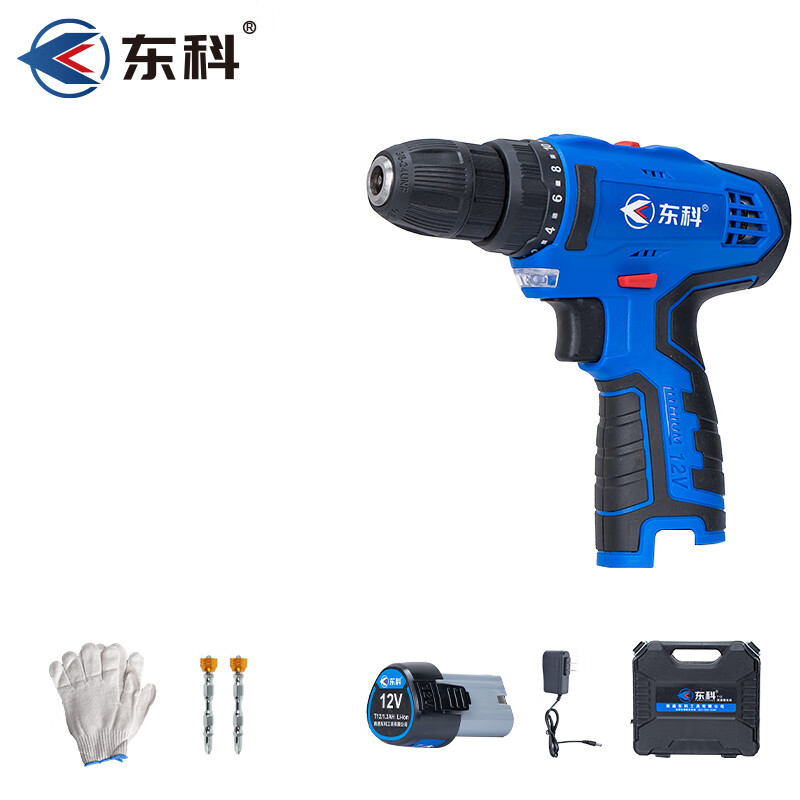 东科12v锂电钻小型充电钻家用迷你手电钻充电式多功能电动螺丝刀起子