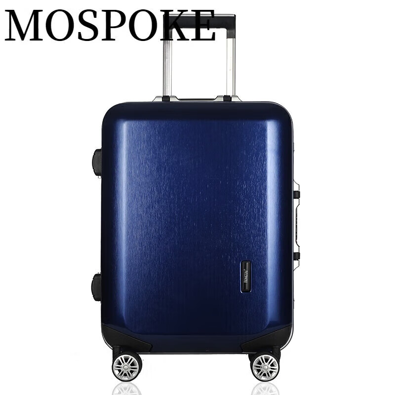 mospoke行李箱 耐磨铝框万向轮拉杆多功能行李箱 蓝色 20寸