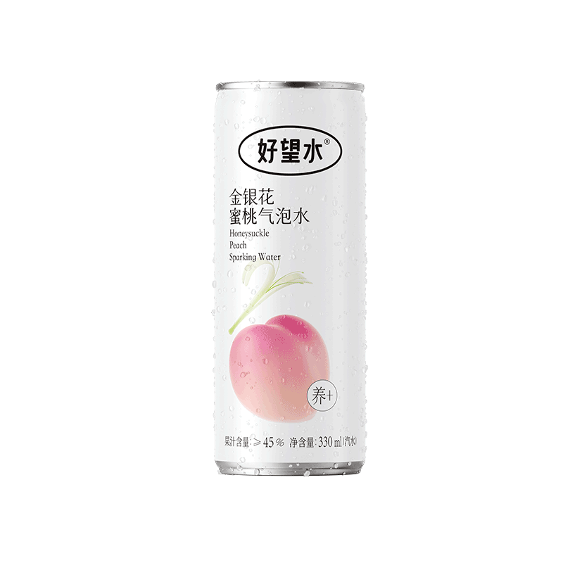 望山楂 好望水金银花蜜桃气泡水果汁饮料健康饮品整箱330ml*24罐 整箱
