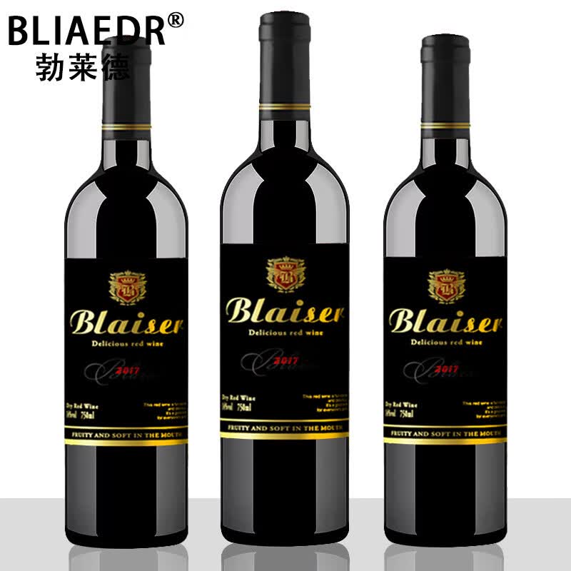 勃莱德干红葡萄酒厂家高度酒水整箱直供红酒批发14度750ml*6瓶