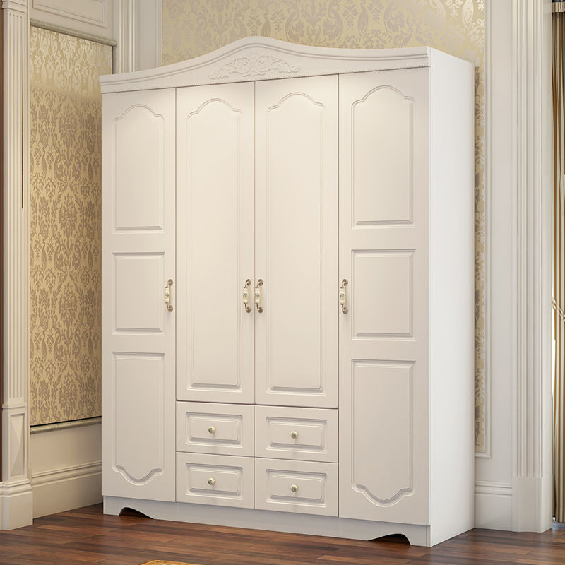 舒格亚欧式衣柜板式家具二三四五门实木质柜子卧室储物组装出租房大衣橱 二门 配送安装