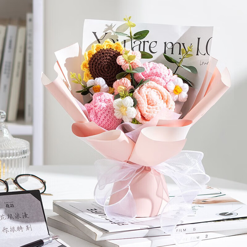 roselita针织花束母亲节520情人节生日礼物结婚纪念日送女生朋友老婆