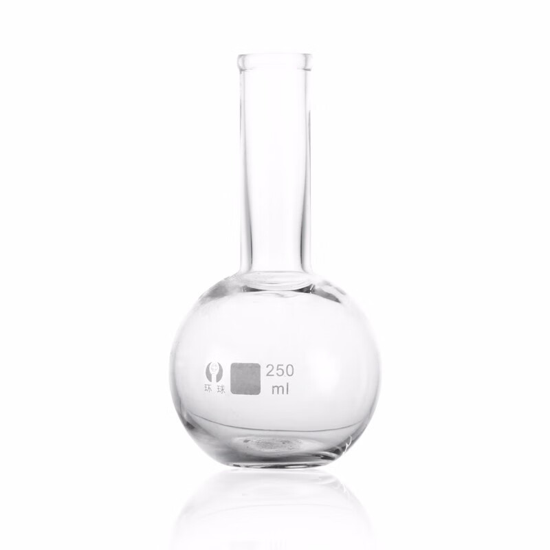 圆底烧瓶单口平底烧瓶250/500ml/1000ml蒸馏烧瓶 250ml长颈圆底烧瓶