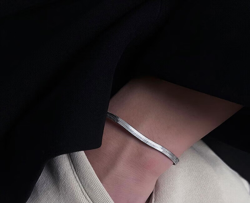 男潮感小众简约冷淡风钛钢男士饰品嘻哈百搭男生手饰 17cm