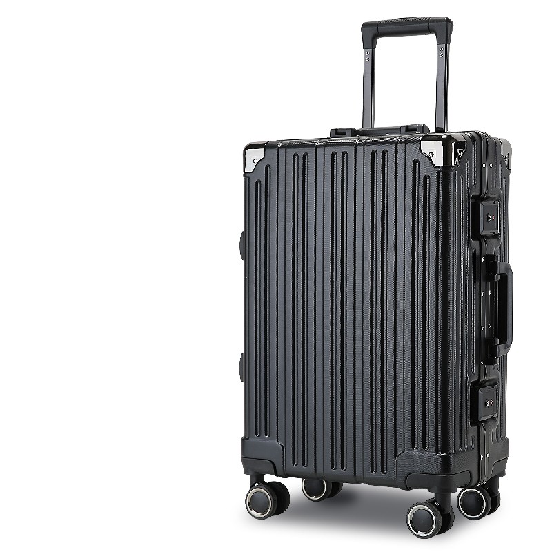 广璐迪行李箱铝框拉杆箱万向轮学生坚固耐用旅行箱男女潮流密码箱包商务出差登机箱皮箱子 颜值铝框箱/陨石黑-加厚抗压 20英寸 登机款