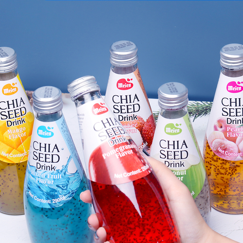 美恩 泰国进口可可优奇亚籽果汁饮料 290ml 12瓶随机/混拼/备注味