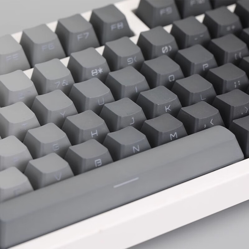 腹灵MK870微尘侧刻机械键盘87键蓝牙无线三模成品游戏办公客制化套件 【单模】白色面+黯影侧刻键帽 凯华BOX白轴V2【圆珠笔音】