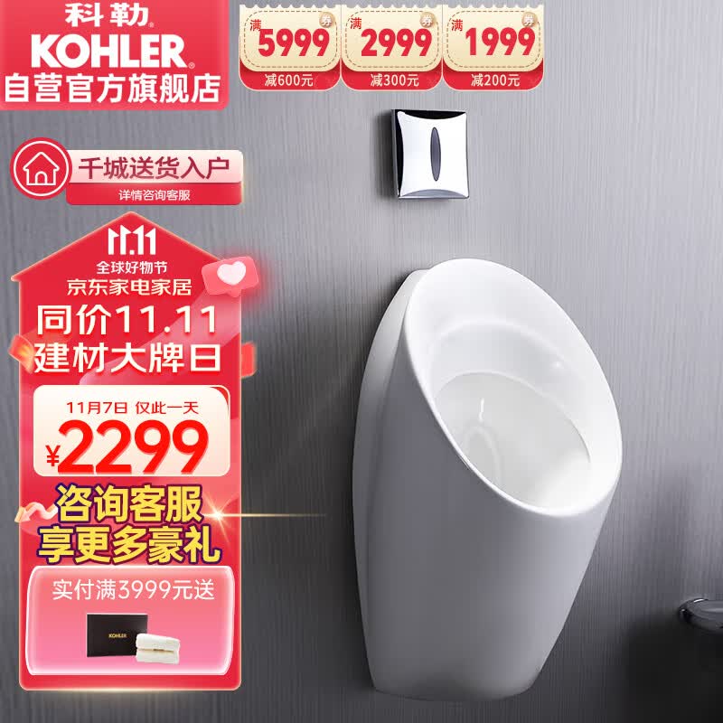科勒（KOHLER）小便器直流电源套餐壁挂式小便斗卫浴小便斗18645T+直流电电源盒怎么样,好用不?