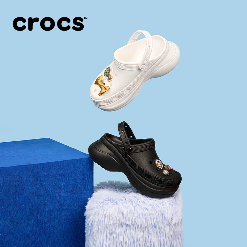 卡骆驰（CROCS）檀健次同款复古洞洞鞋女鞋厚底老爹鞋小鲸鱼洞洞鞋206302 骨白色-2Y2(含智必星) 35 (220mm)