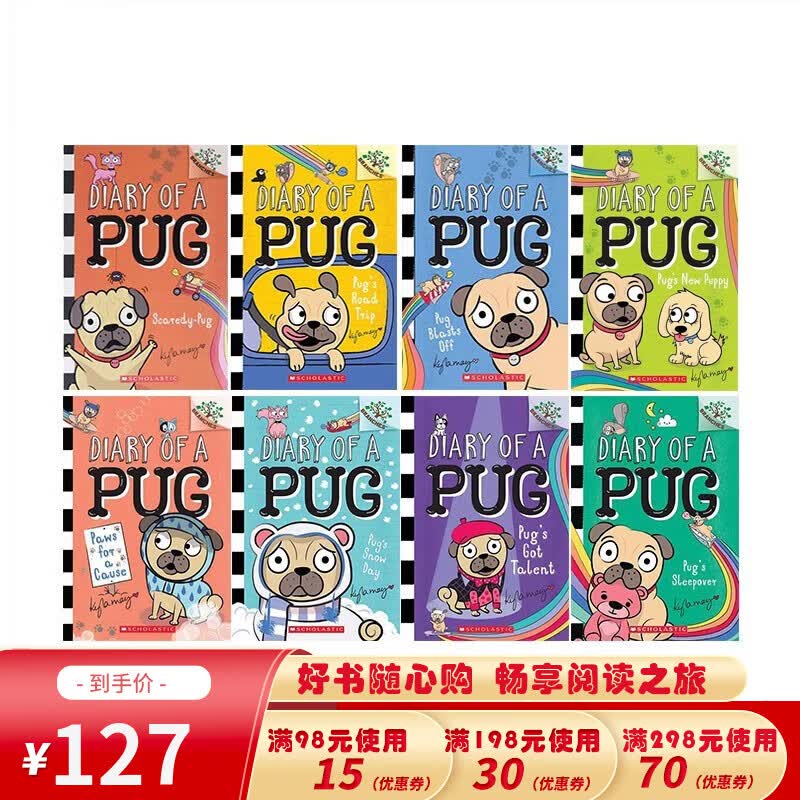 现货 Diary of a Pug 哈巴狗日记 8册 英文原版 Scholastic Branches 学乐大树系列 儿童桥梁章节 英语学习书籍课外阅读读物 . 梦想童趣城