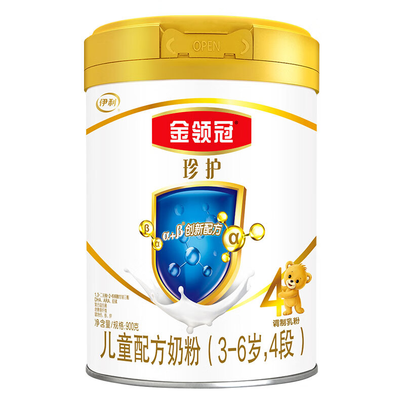 伊利奶粉 珍护系列 儿童配方奶粉 4段900克（3-6岁儿童适用）新老包装交替发货