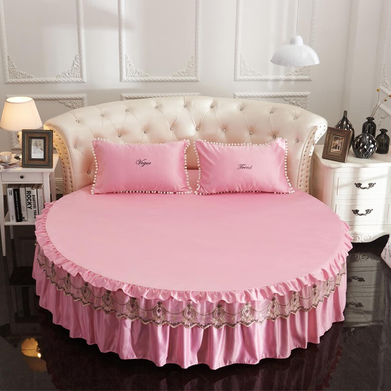 2米加厚双人床罩水洗真丝纯色防滑床单宾馆情趣床婚床公主床防尘罩