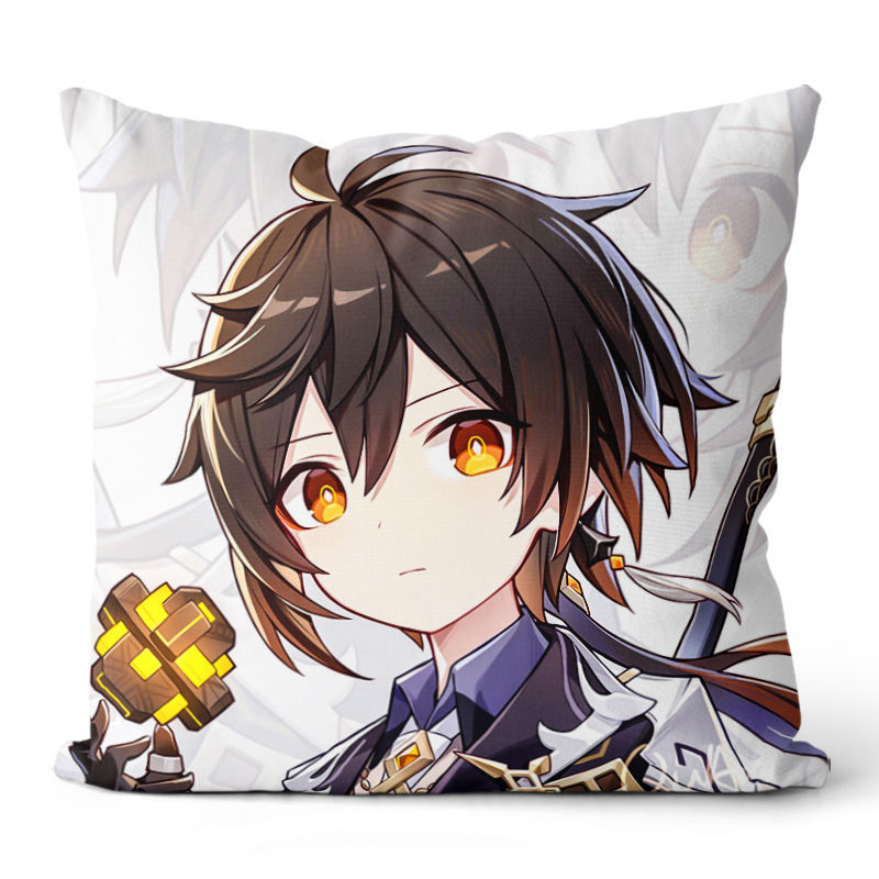 萌嘟拉原神q版卡通抱枕动漫二次元周边可莉七七钟离可爱靠垫枕头可来