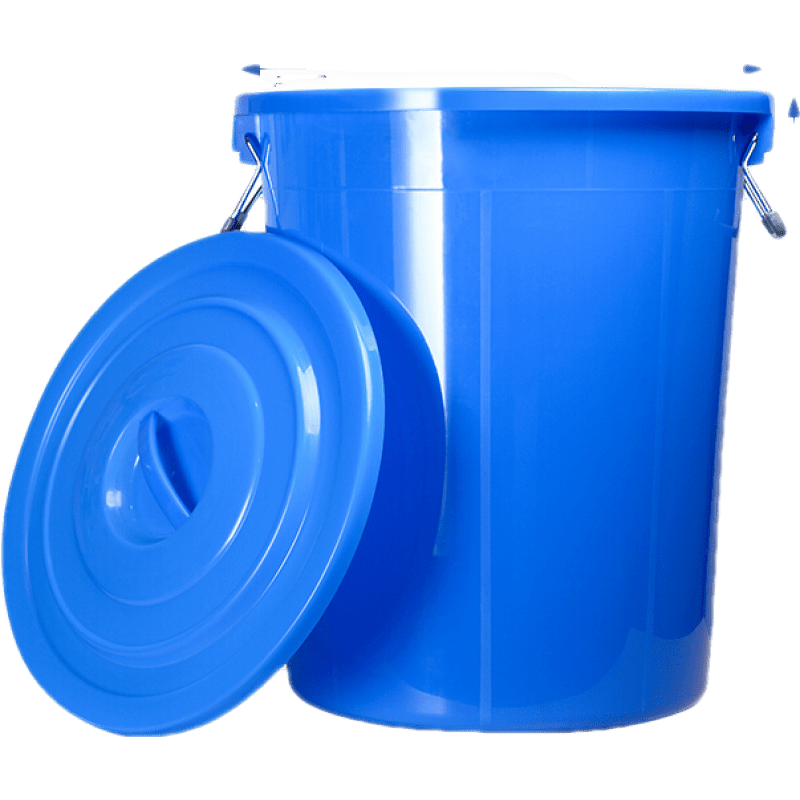 易逗垃圾桶大號加厚商用酒店戶外廚房工業(yè)環(huán)衛(wèi)大容量帶蓋無蓋家用水桶 50L加厚藍色有蓋