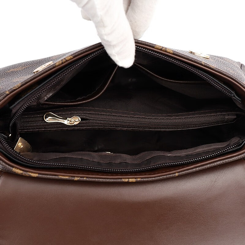 玫瑰袋鼠轻奢品牌真皮包包女士软皮斜挎包2025七夕送中年妈妈婆婆生日礼物 棕花配棕【礼品袋+贺卡】