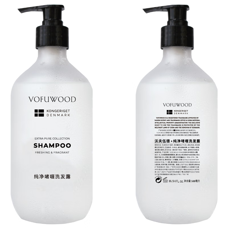 沃夫伍德（VOFUWOOD）洗发水沐浴露套装 水疗民宿酒店样板房间家用洗护液体洗剂二合一 500ml/纯净啫喱 沐浴露 (一瓶)