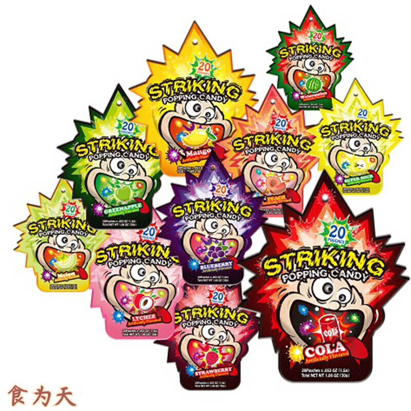 索劲（STRIKING）中国香港 索劲（STRIKING）跳跳糖30g 儿童怀旧休闲零食网红持久 备注口味（一包只可备注一个口味 30g*4份