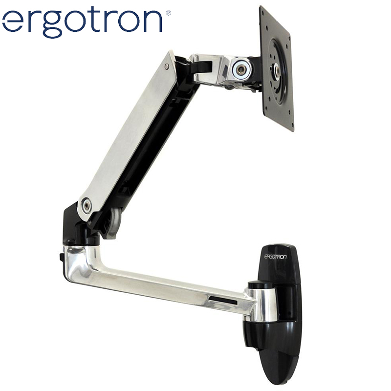 爱格升（ERGOTRON）45-243-026 LX 壁挂显示器支架电脑屏幕伸缩升降支臂增桌面增高架 抛光铝合金（45-243-026）